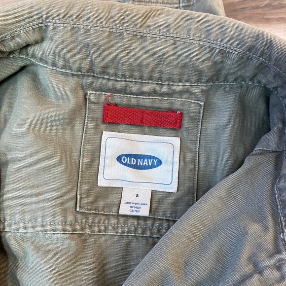 Old Navy Military Field Jacket Mens Small Army Green Full Zip Cotton Utility Zip - Picture 2 of 10